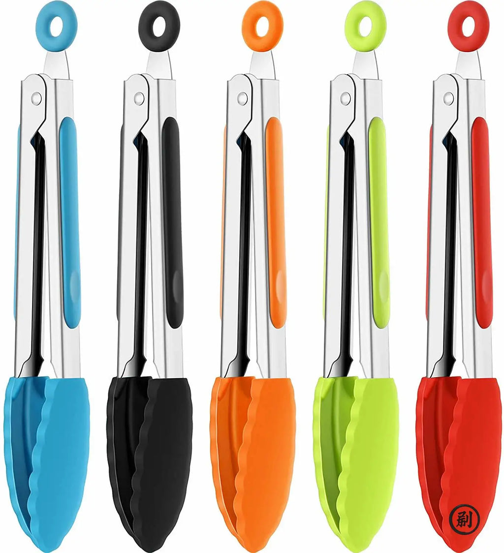 Choose Your Perfect Tongs: 7" (Precise) / 9" (All-Purpose) / 12" (BBQ) - All with Silicone Tips & Lock