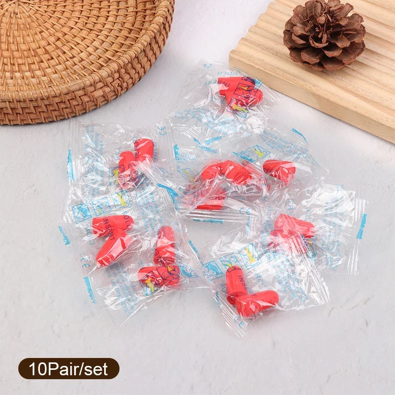 10 Pairs Sponge Earplugs | Noise-Isolating Sleep & Work Earplug Set