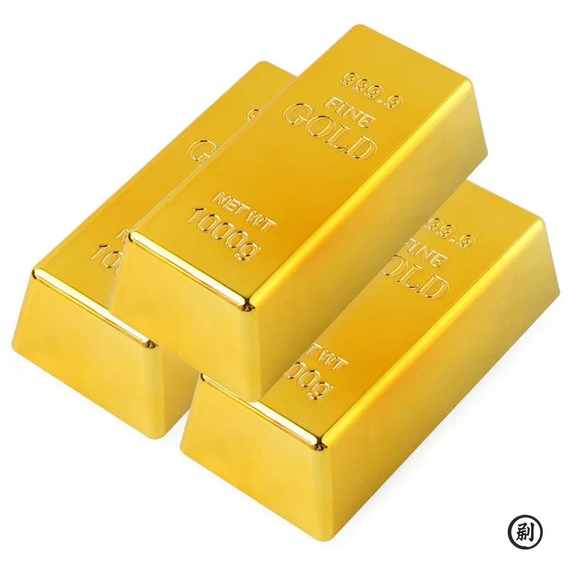 Fake Gold Bar Plastic Golden Paperweight Home Decor Bullion Simulation Decoration Crafts Creative Brick Toy Shop