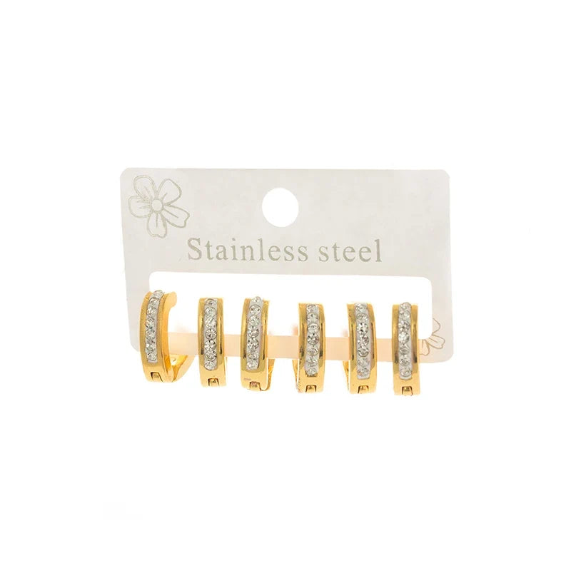 316L Stainless Steel Hollow V-shape Zircon Earrings | Simple Geometric Drop Earrings for Women and Men