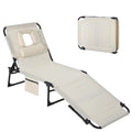 Folding Tanning Chair With Face Hole Portable Face Down Beach Lounge Chair 5-Position Adjustable Outdoor Pool Patio Chaise