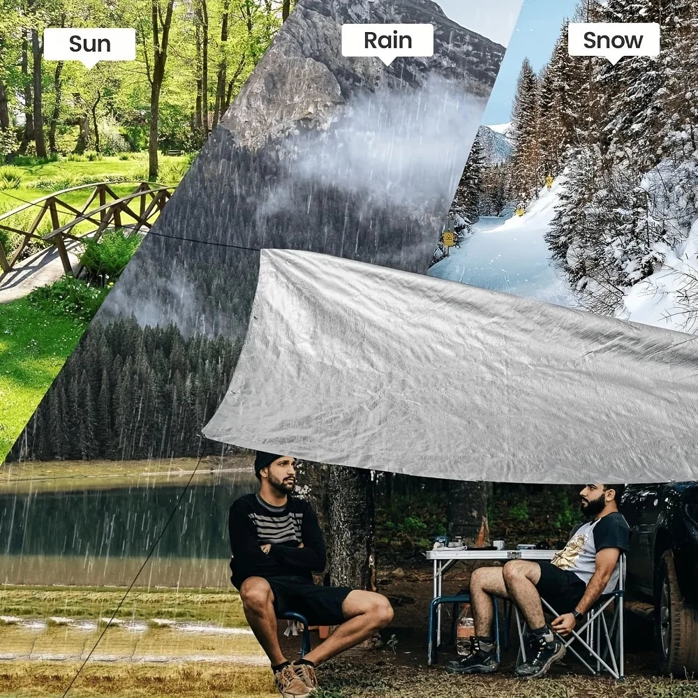 Thickened Sunshade Tarpaulin Truck Outdoor Sunscreen Tarpaulin Waterproof Double Silver Thickened Sunshade Cloth Rainproof Cloth