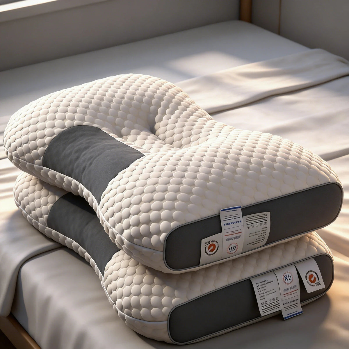 3D Knitted SPA Massage Bean Pillow Water Cube Cervical Support Hotel Quality Pillow Core Non-collapsible for Neck Pain Relief