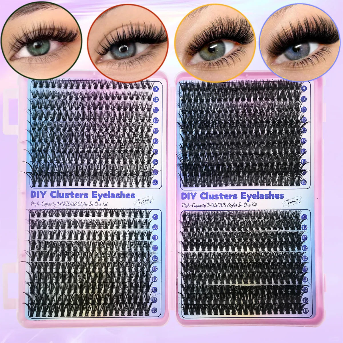 DIY Cluster Eyelash Extensions Kit | 640pcs Individual Lashes for Home Use