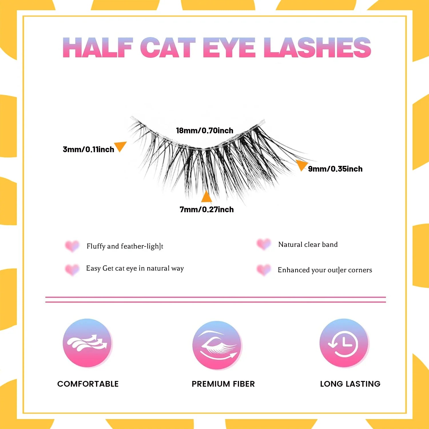 Wispy Half Eyelashes 10mm Natural Cat Eye Look | 20 Pairs DIY Strip Lashes