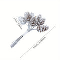 30Pcs/Lot Christmas Artificial Pine Cone Mini Pine Nuts Holly Branch Pick Wreath DIY Garland Hanging Ornaments Home Decor
