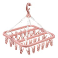 1/3PCS Foldable Drip Hanger with 32 Clips - Plastic Hanging Drying Rack for Clothes Underwear Socks Suitable for Bedroom Balcony