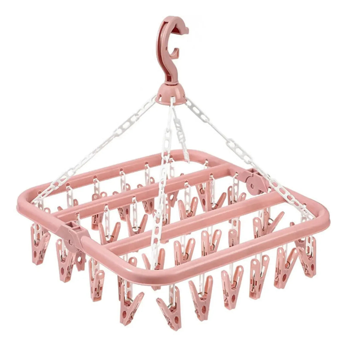 1/3PCS Foldable Drip Hanger with 32 Clips - Plastic Hanging Drying Rack for Clothes Underwear Socks Suitable for Bedroom Balcony