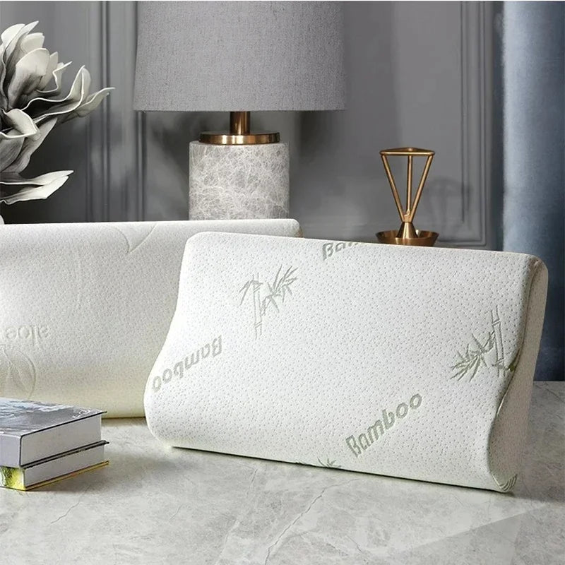 Bamboo Fiber Pillow Slow Rebound Health Care Memory Foam Pillow Memory Foam Pillow Orthopedic Pillows Support NeckRelief