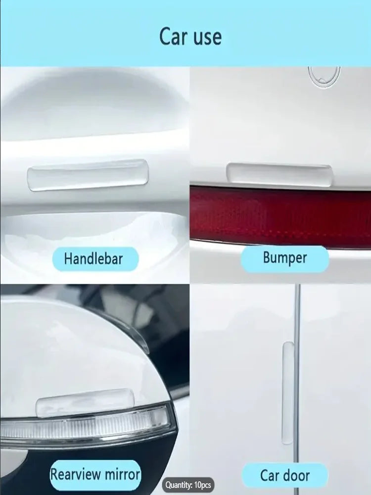 10PCS Transparent Door Impact Mats, Silicone Seal, Household Transparent Impact Seal Tape, Transparent Mute Strip