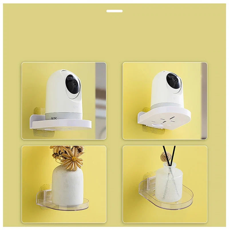 1/2PCS Wall Mounted Camera Bracket Adhesive, No Drilling, Household Indoor Storage, Fixed Monitoring Rack, Tray, Item Storage