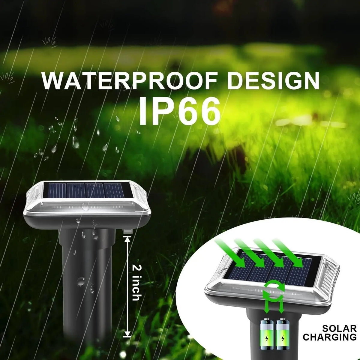 Outdoor solar-powered rat repellent P66 waterproof, suitable for courtyards, gardens, and farms