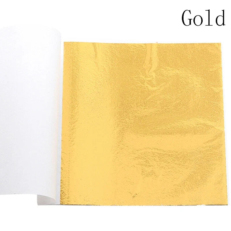 100 Sheets Pure 24K Gold Foil Leaf | For Food Decorations, Gilding, and DIY Crafts