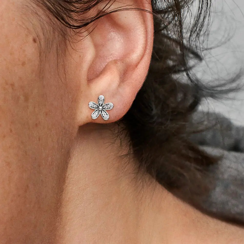 Double Hoop Family Tree Crown Earrings | 925 Sterling Silver Studs