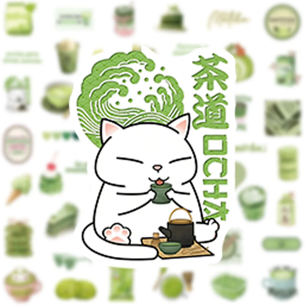 50Pcs Matcha Girl Stickers | Cute Cartoon Decals for Notebooks, Skateboards & Luggage