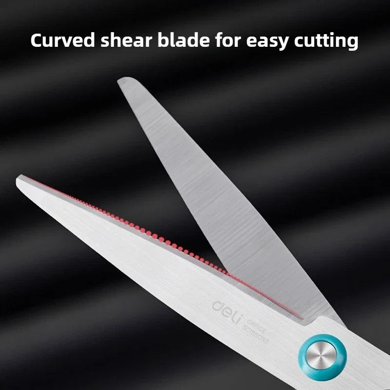 1PC Deli Anti Stick Anti Rust Scissors Office And Home Scissors Stainless Steel Tailoring Scissors Solid And Durable Alloy