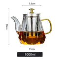 JUSTINLAU Glass Teapot Heat Resistant Borosilicate Clear Diamond Tea Kettles with Removable Stainless Steel Infuser Teaware Set