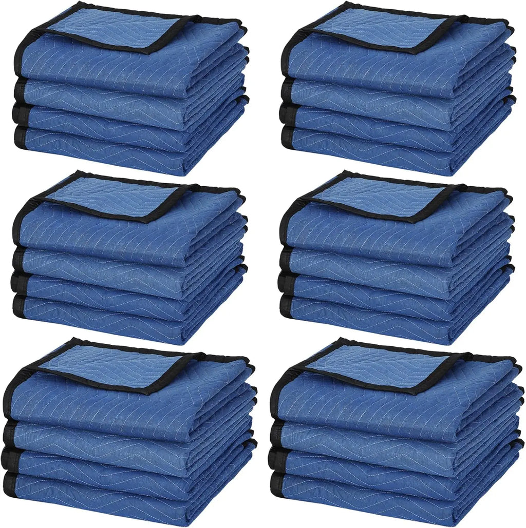 Heavy Duty Quilted Moving Blankets, 80’’x 72’’ Furniture Shipping Moving Pads, Padded Moving Blankets, Moving Supplies, 24 Pack
