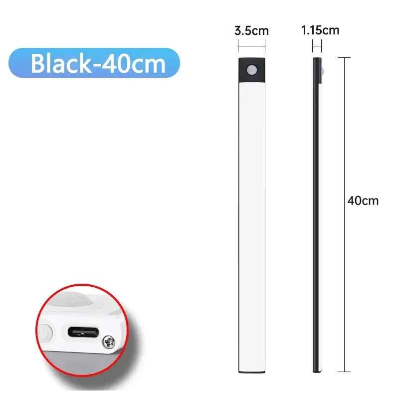 10/20/30/40/50CM Under Cabinet Led Light Sensor Movement Rechargeable Wireless Led Lamp Night Light Cupboard Bedroom Wardrobe