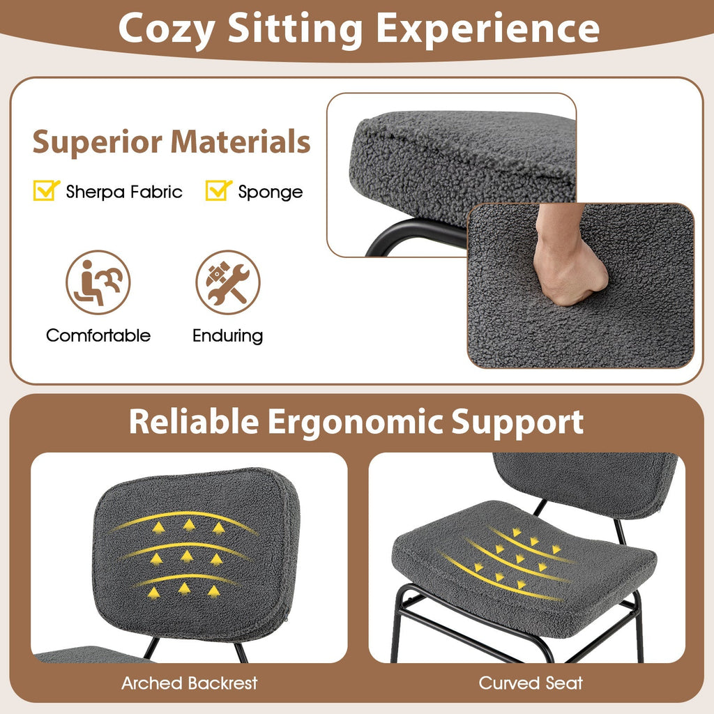 Upholstered Accent Chair Sherpa Reading Chair with Sponge Padding
