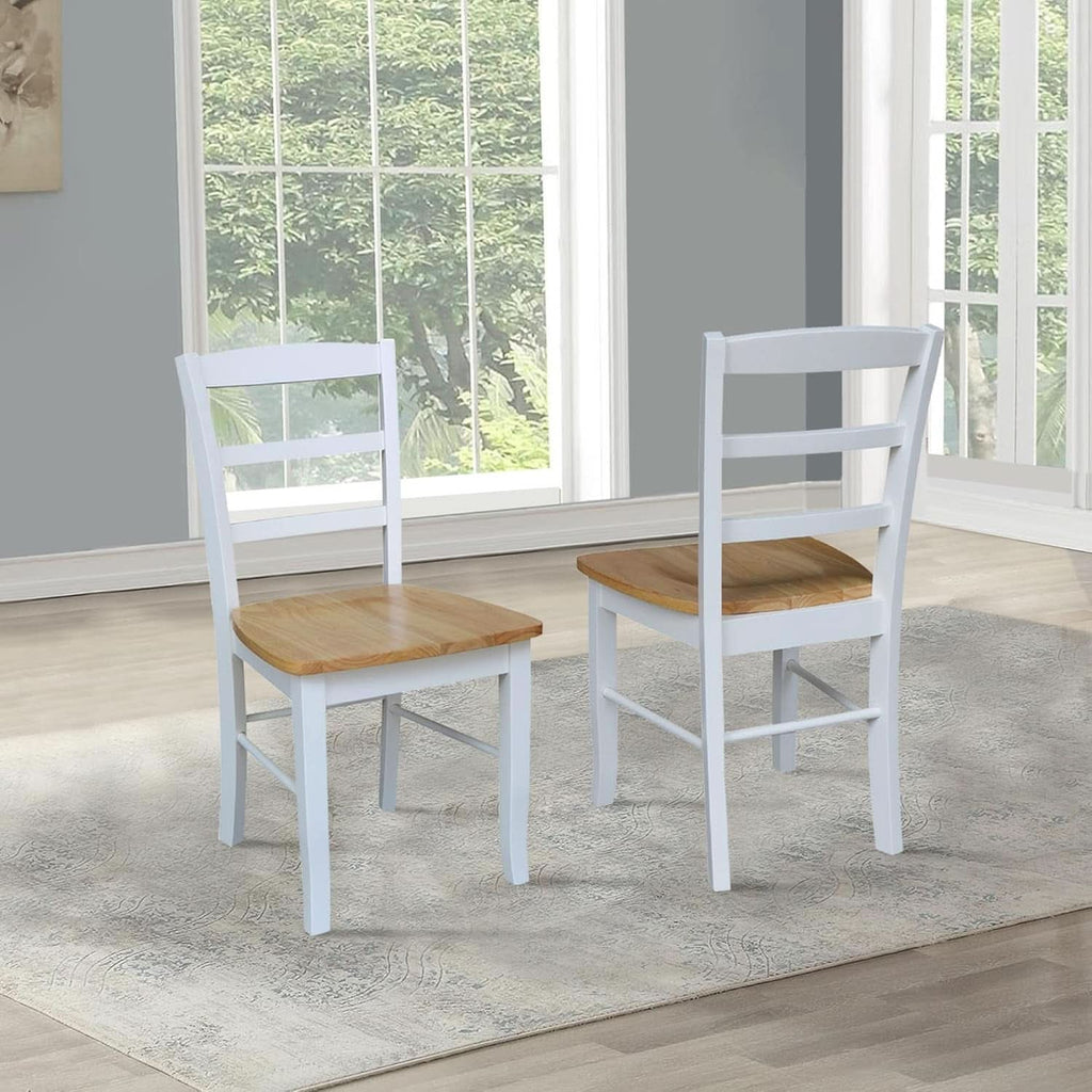 Madrid Ladderback Dining Chairs Parawood Construction White Natural