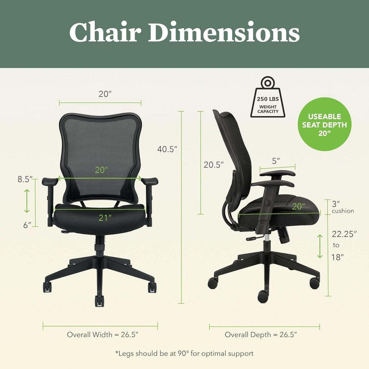 Wave High Back Ergonomic Office Chair With Breathable Mesh Back 360 Swivel