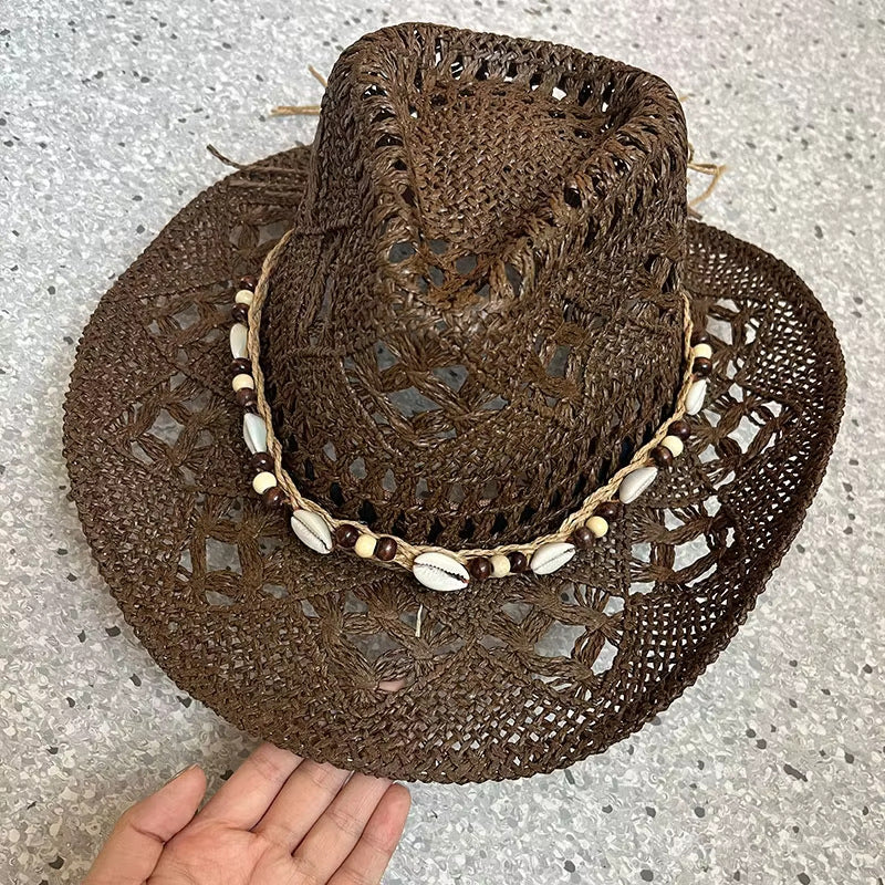 Bohemian Shell Straw Summer Beach Ethnic Style Hollow Sun Hat