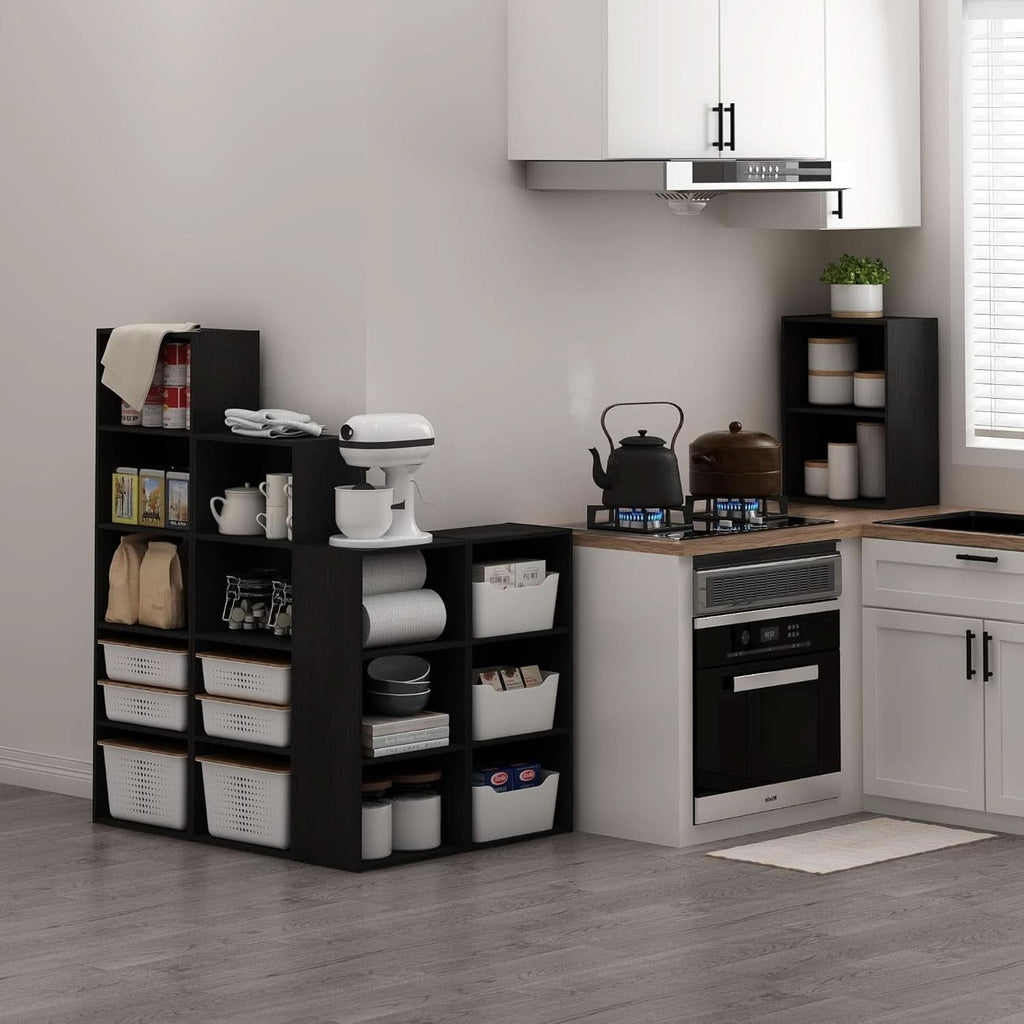 Luder 3 Tier Open Shelf Bookcase Blackwood Wood Finish