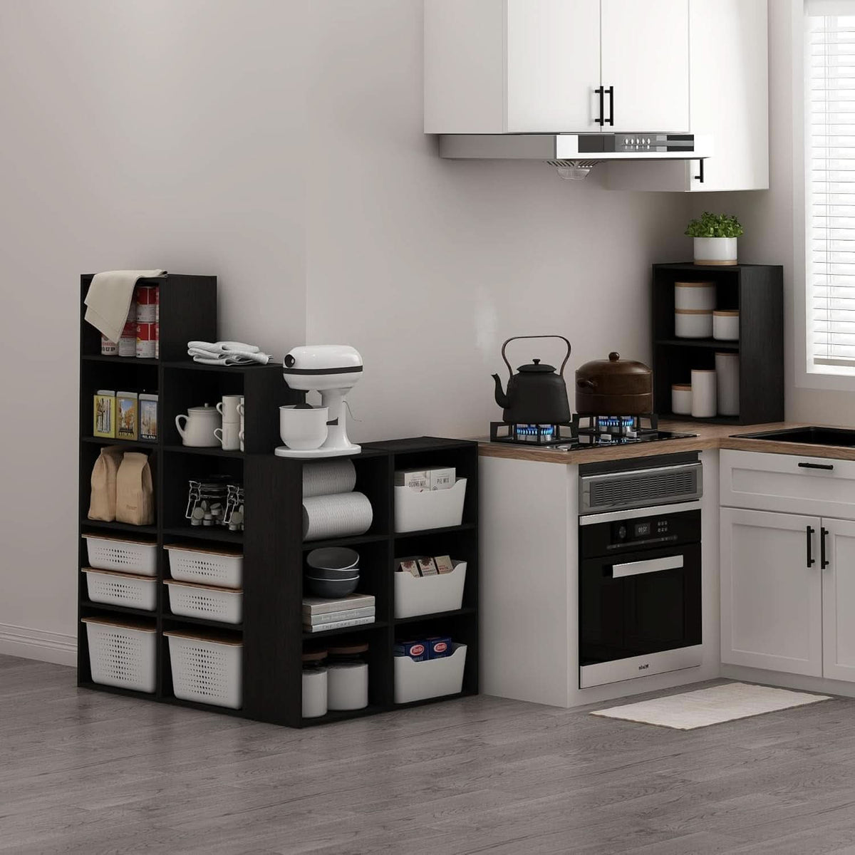 Luder 3 Tier Open Shelf Bookcase Blackwood Wood Finish