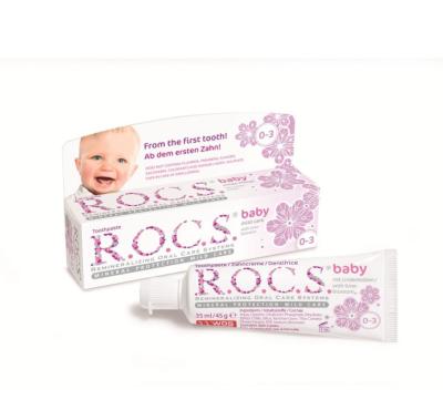 Rocs Baby Natural Toothpaste for Infants 0-3 Years - Fluoride-Free, Hypoallergenic, and Safe to Swallow