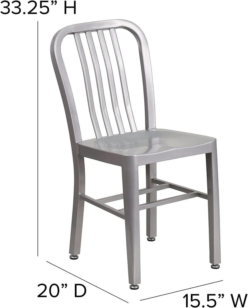 Gael Modern Metal Dining Chairs Set Of 2 In Silver