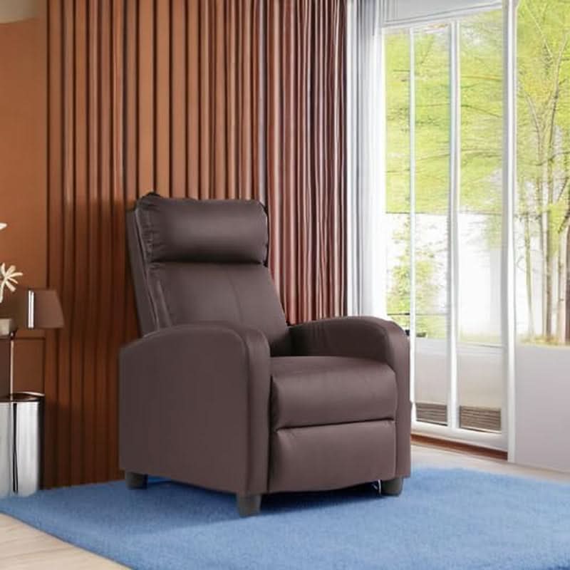 Recliner Chair Brown Adjustable Living Room Armchair