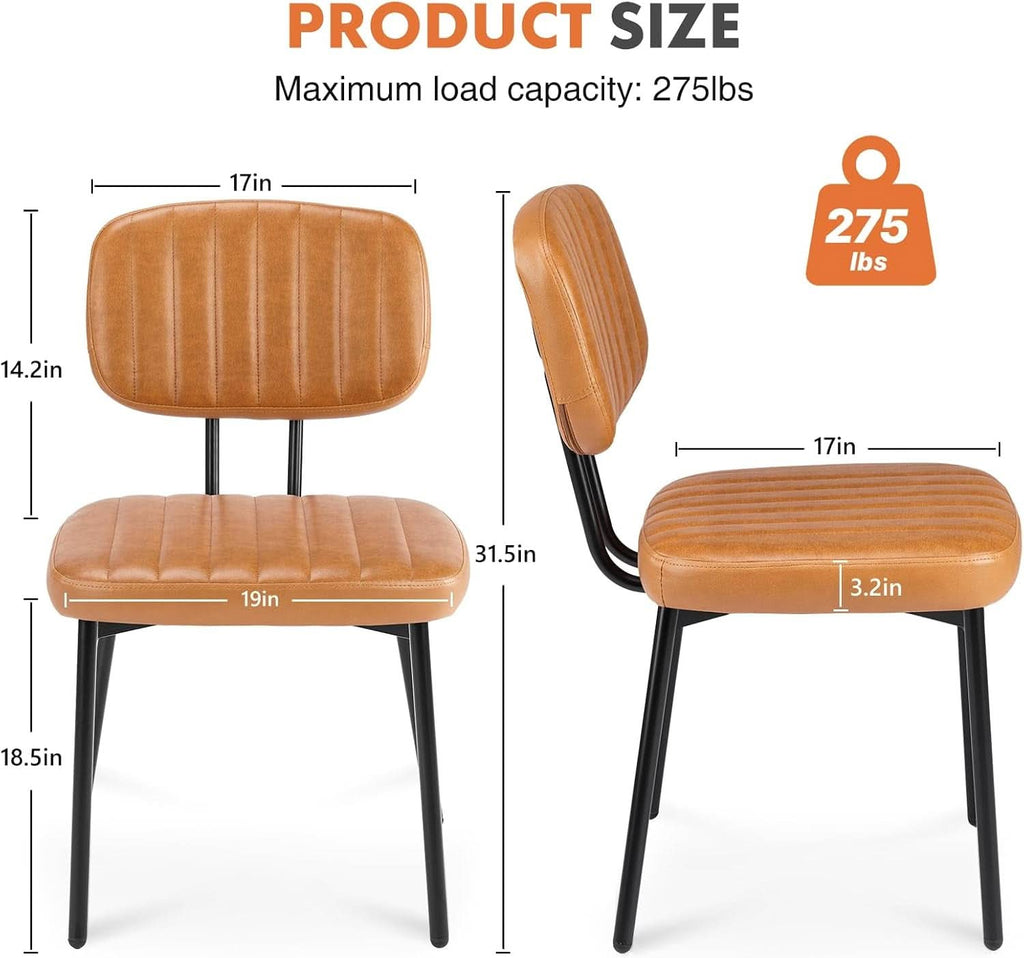 Brown Mid Century Modern Upholstered Dining Chair Set Of 4
