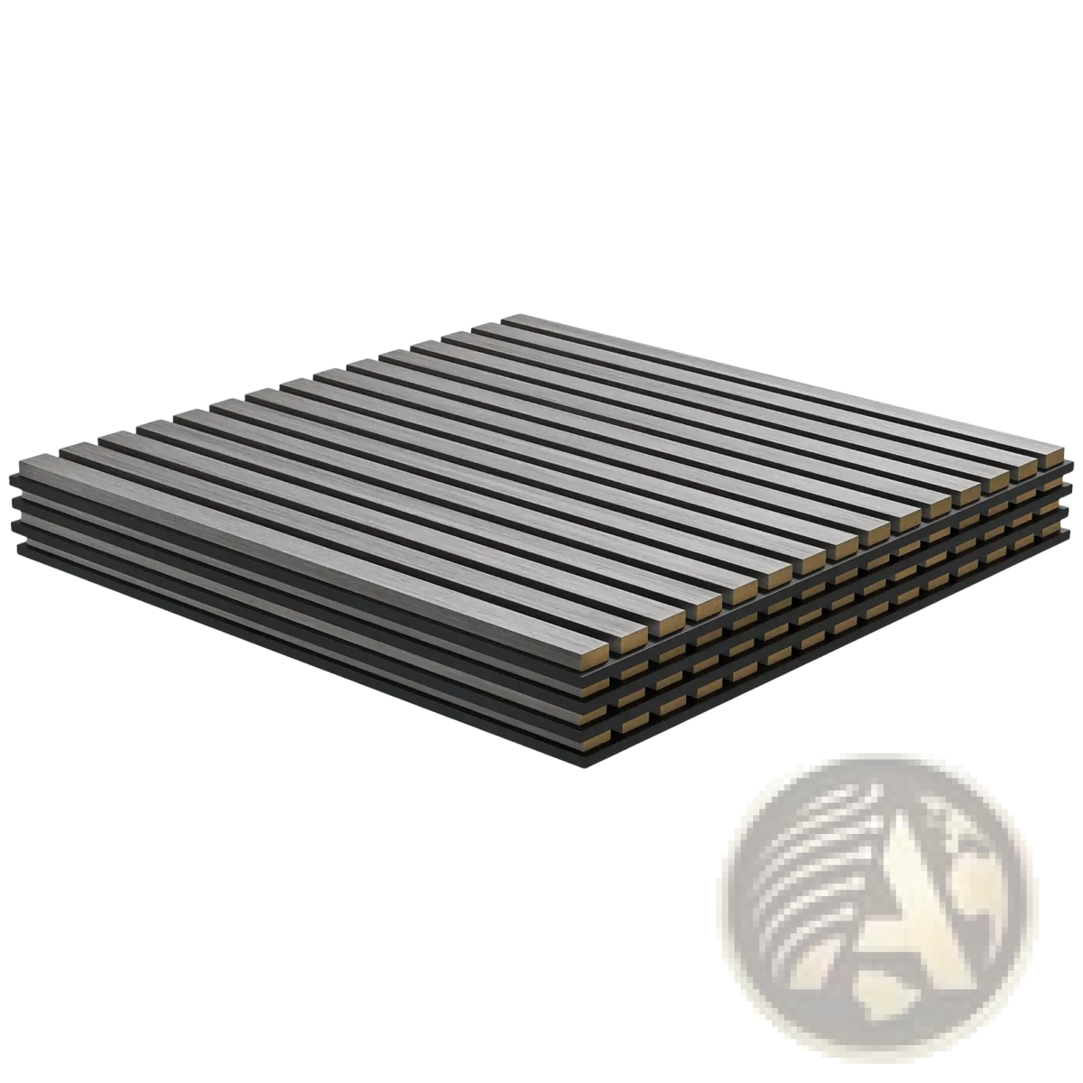 Acoustic Wood Slat Wall Panels 24x24 Gray 4 Pack