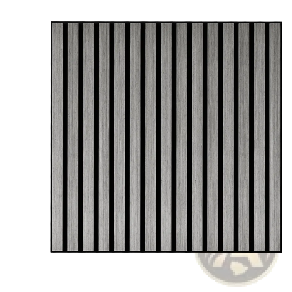 Acoustic Wood Slat Wall Panels 24x24 Gray 4 Pack