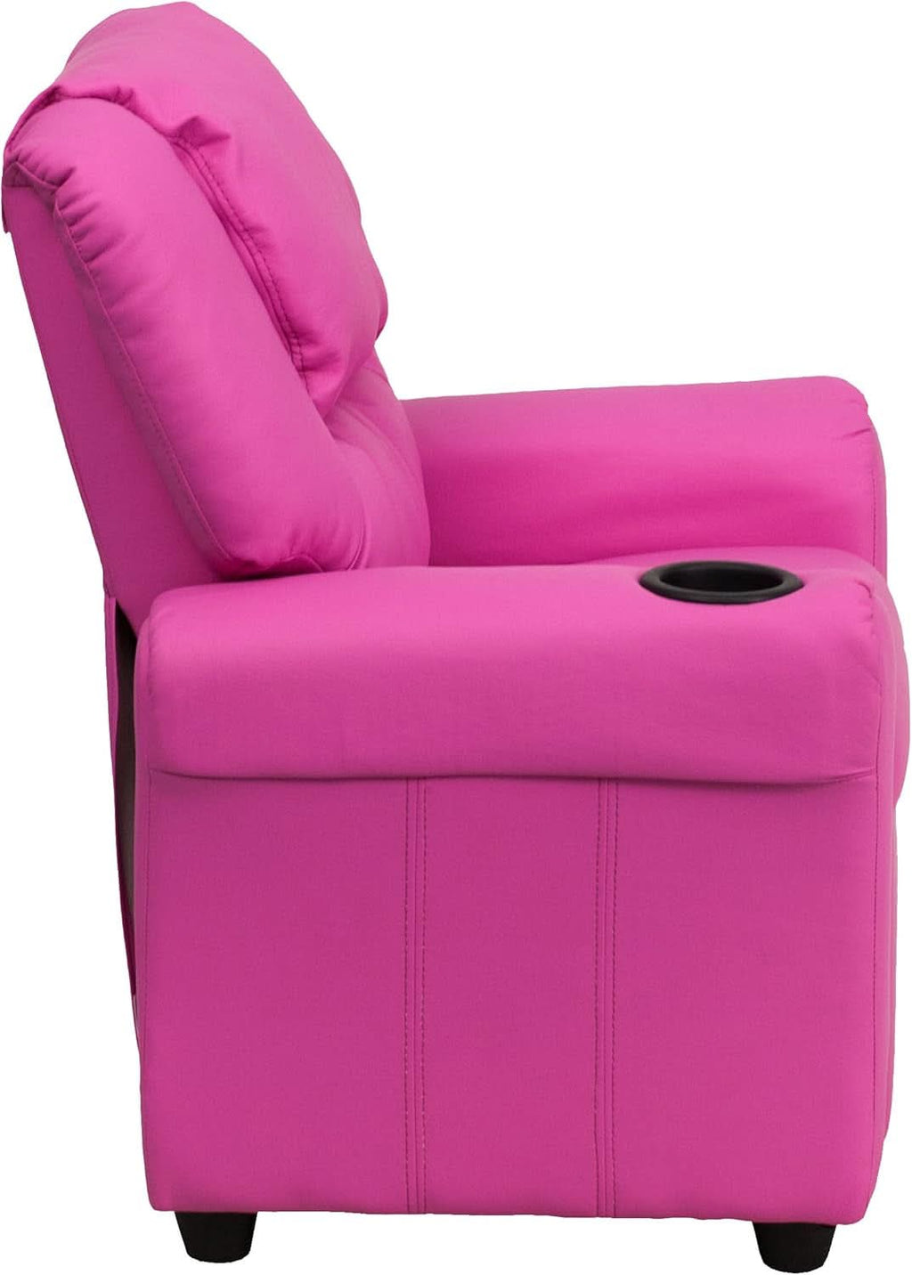 Hot Pink Kids Recliner With Cup Holder Compact Design