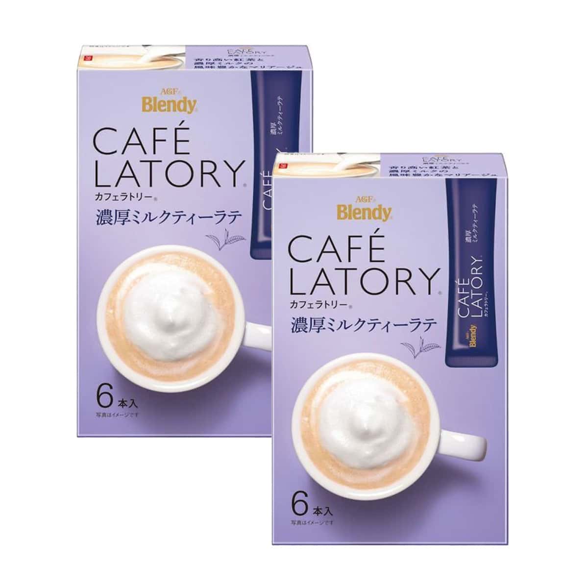 AGF Blendy Cafe Latory Rich Milk Tea Latte 6 Sticks x 2 Boxes