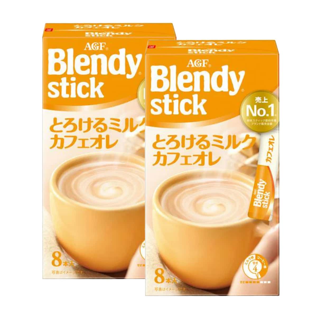 AGF Blendy Stick Melting Milk Cafe Au Lait 8 Sticks x 2 Boxes