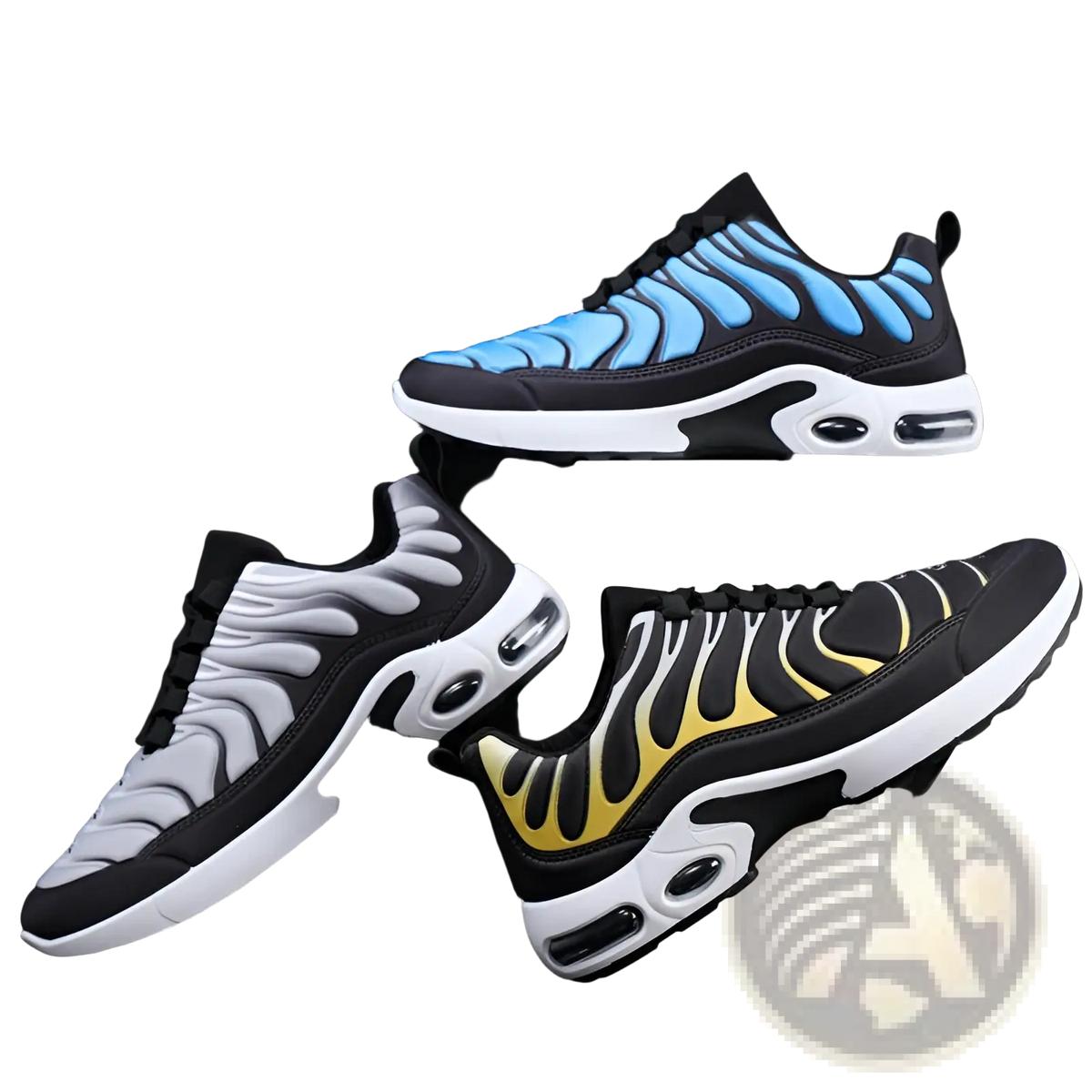 Air Cushion Running Shoes Flame Pattern Fashion Sneakers