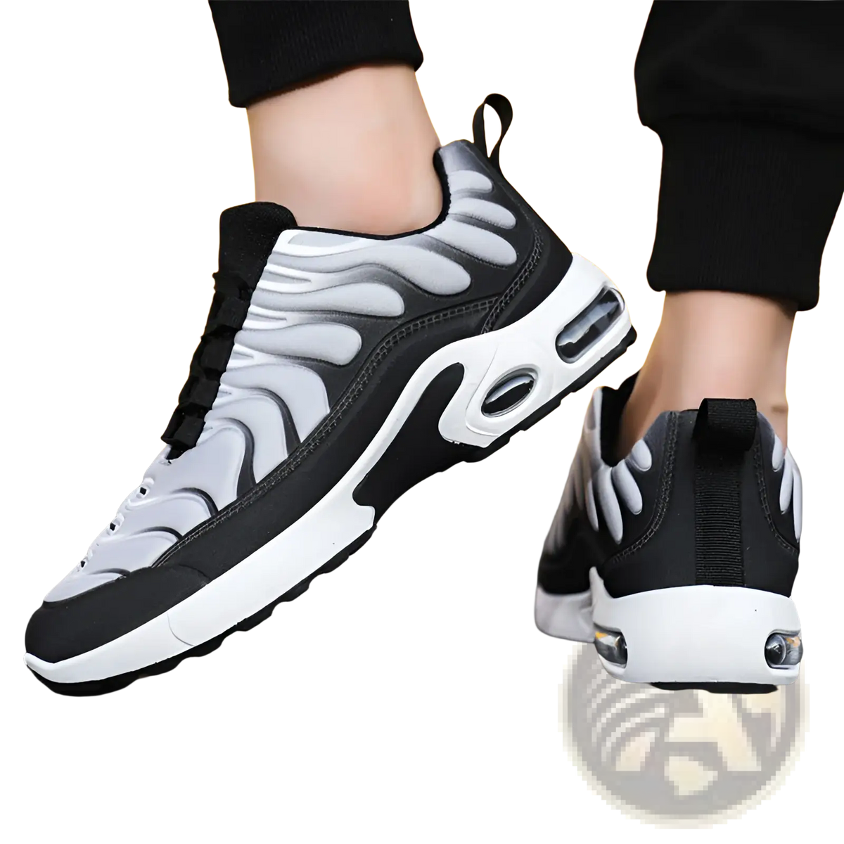 Air Cushion Running Shoes Flame Pattern Fashion Sneakers