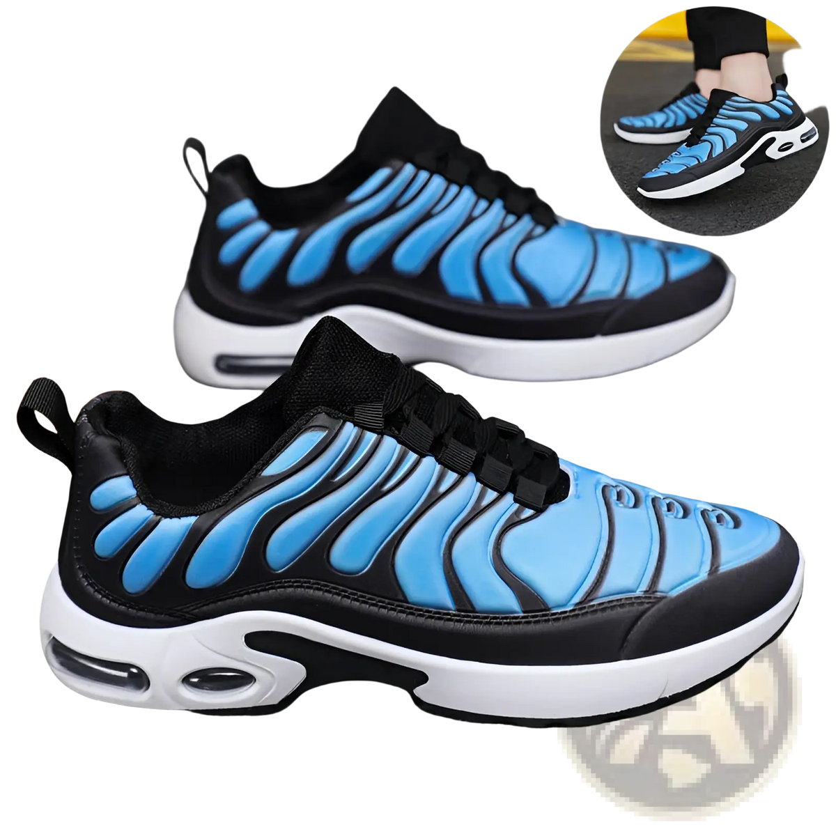 Air Cushion Running Shoes Flame Pattern Fashion Sneakers