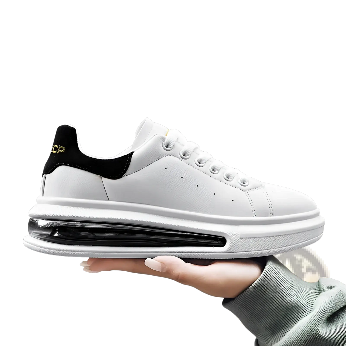 Air Cushion Sports Sneakers with Pu Leather Upper