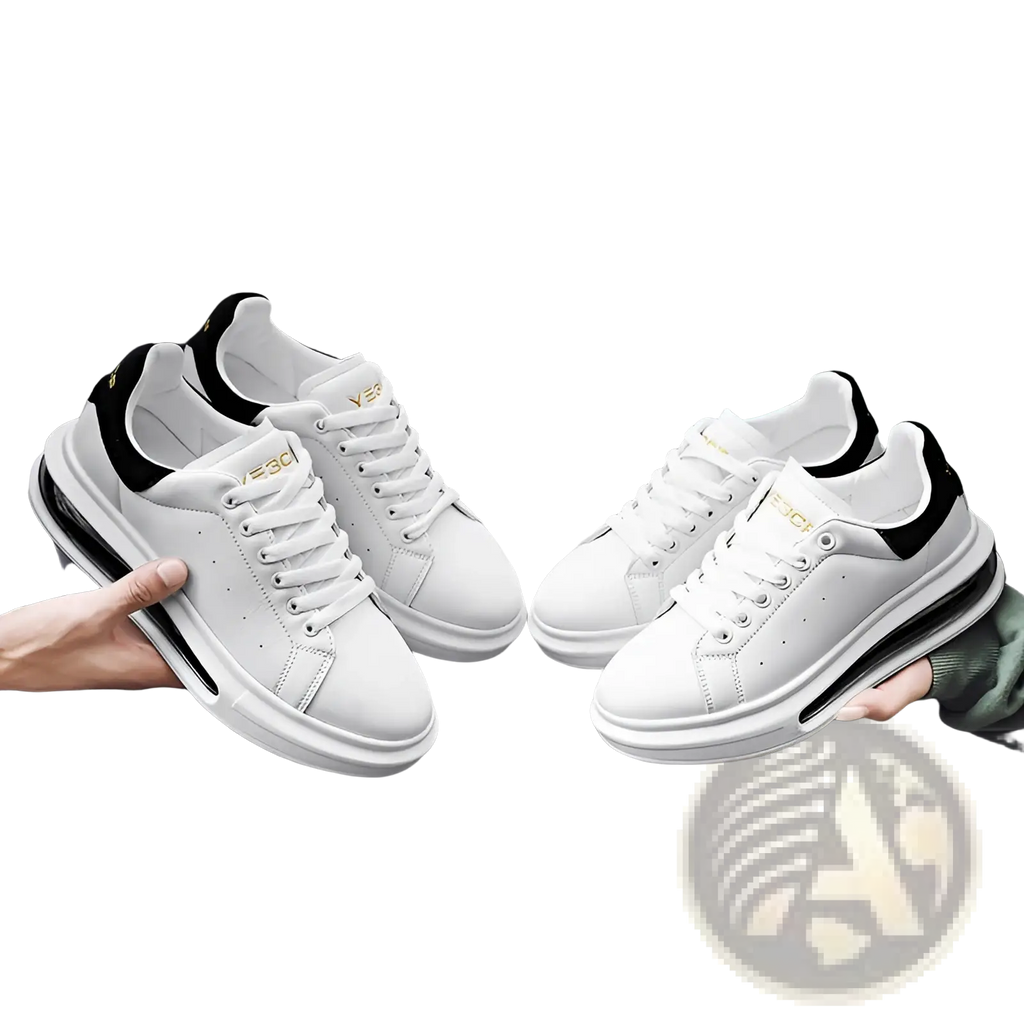 Air Cushion Sports Sneakers with Pu Leather Upper