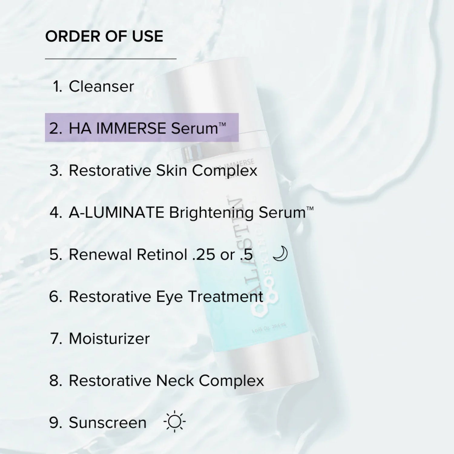 Alastin Skincare HA (Hyaluronic Acid) IMMERSE Serum 1 Oz