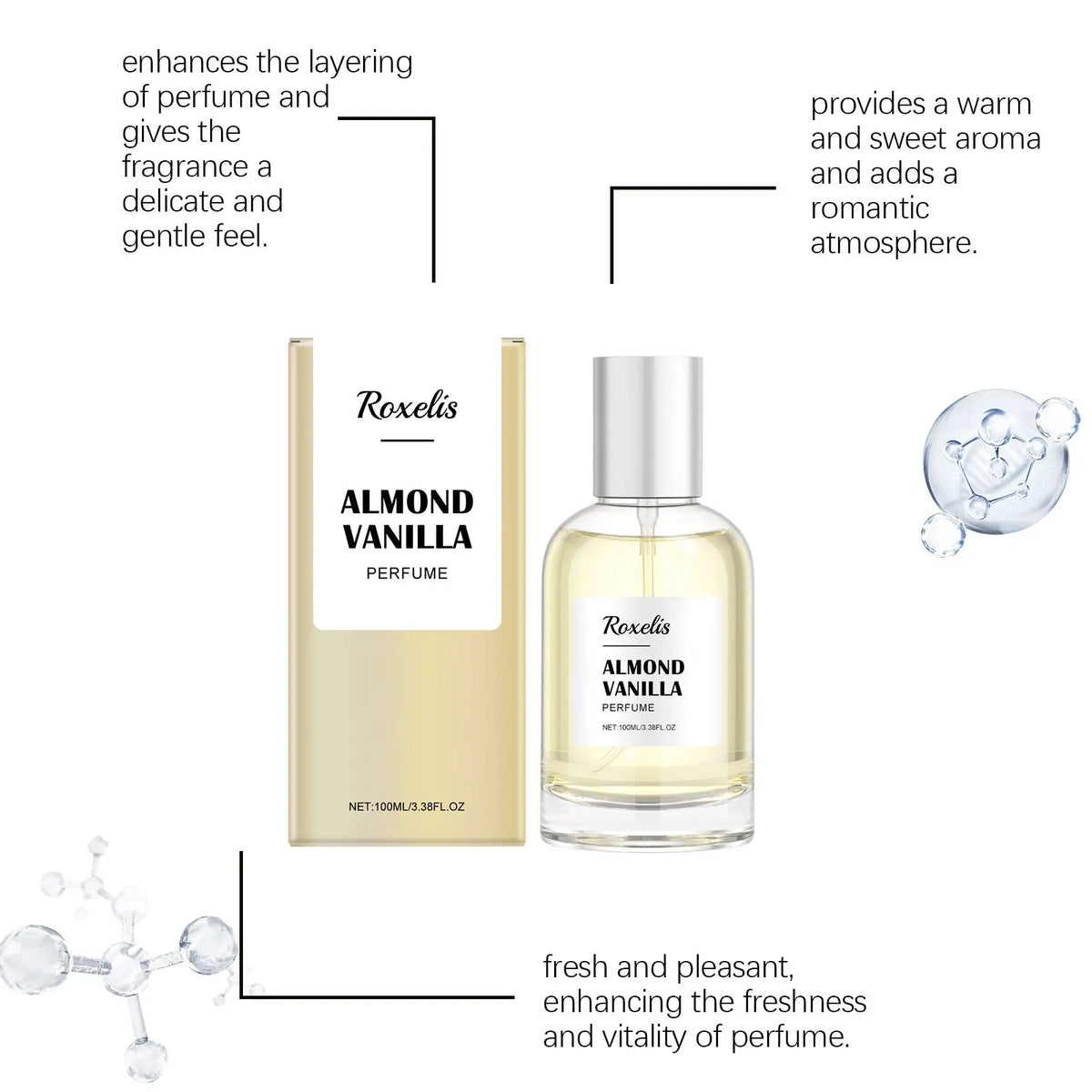 Almond Vanilla Perfume Long Lasting 100ml Fragrance