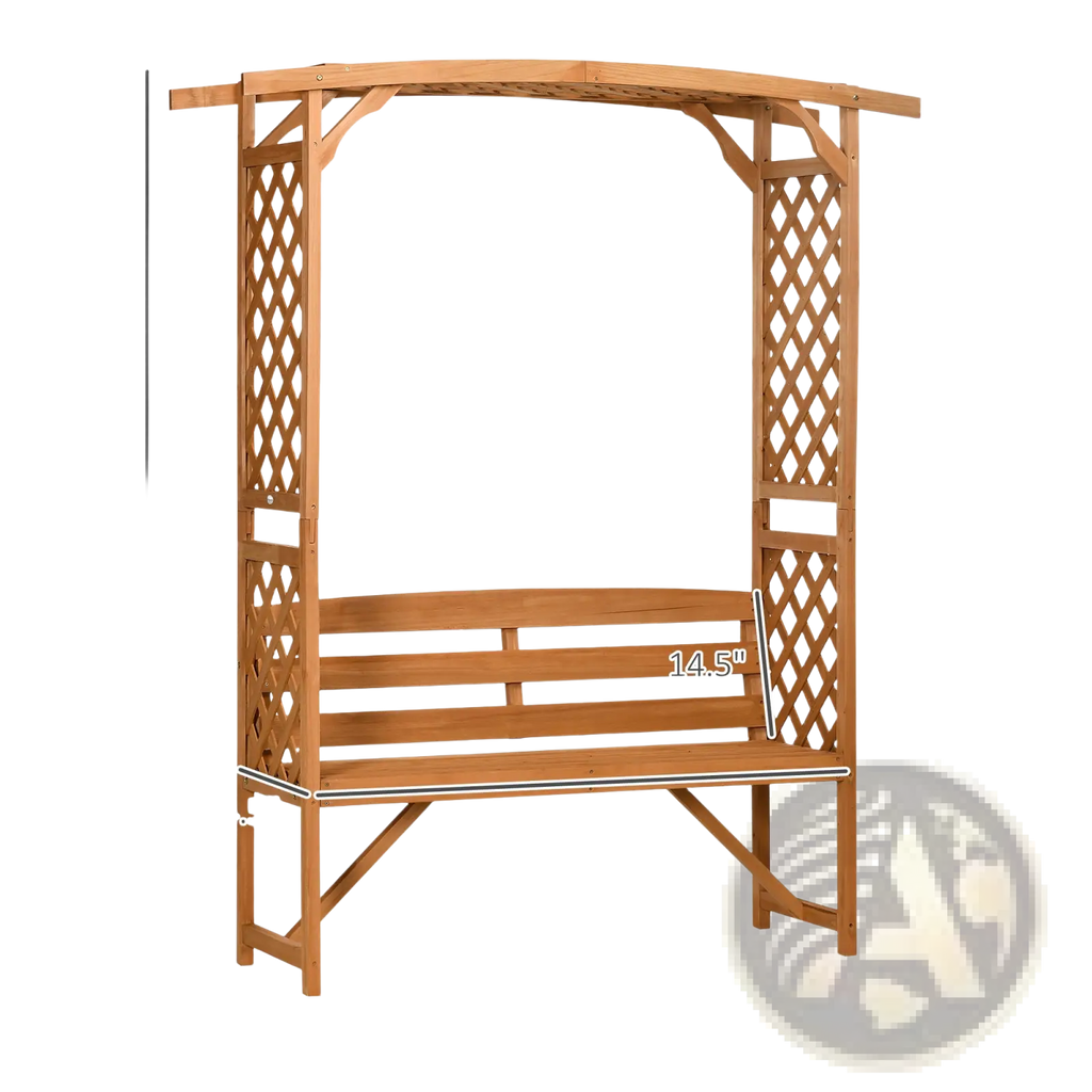 Arbor Garden Bench with Trellis and Pergola Arch