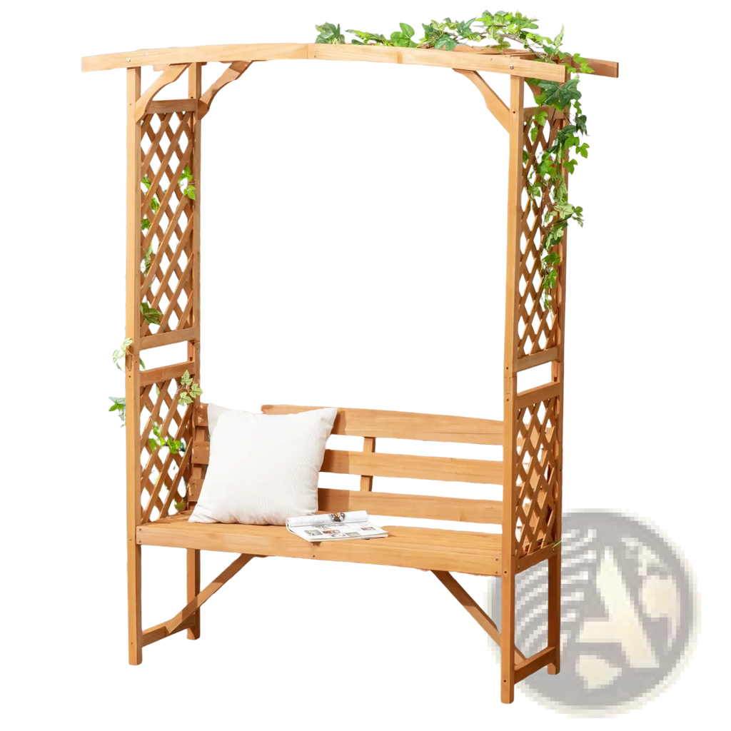 Arbor Garden Bench with Trellis and Pergola Arch