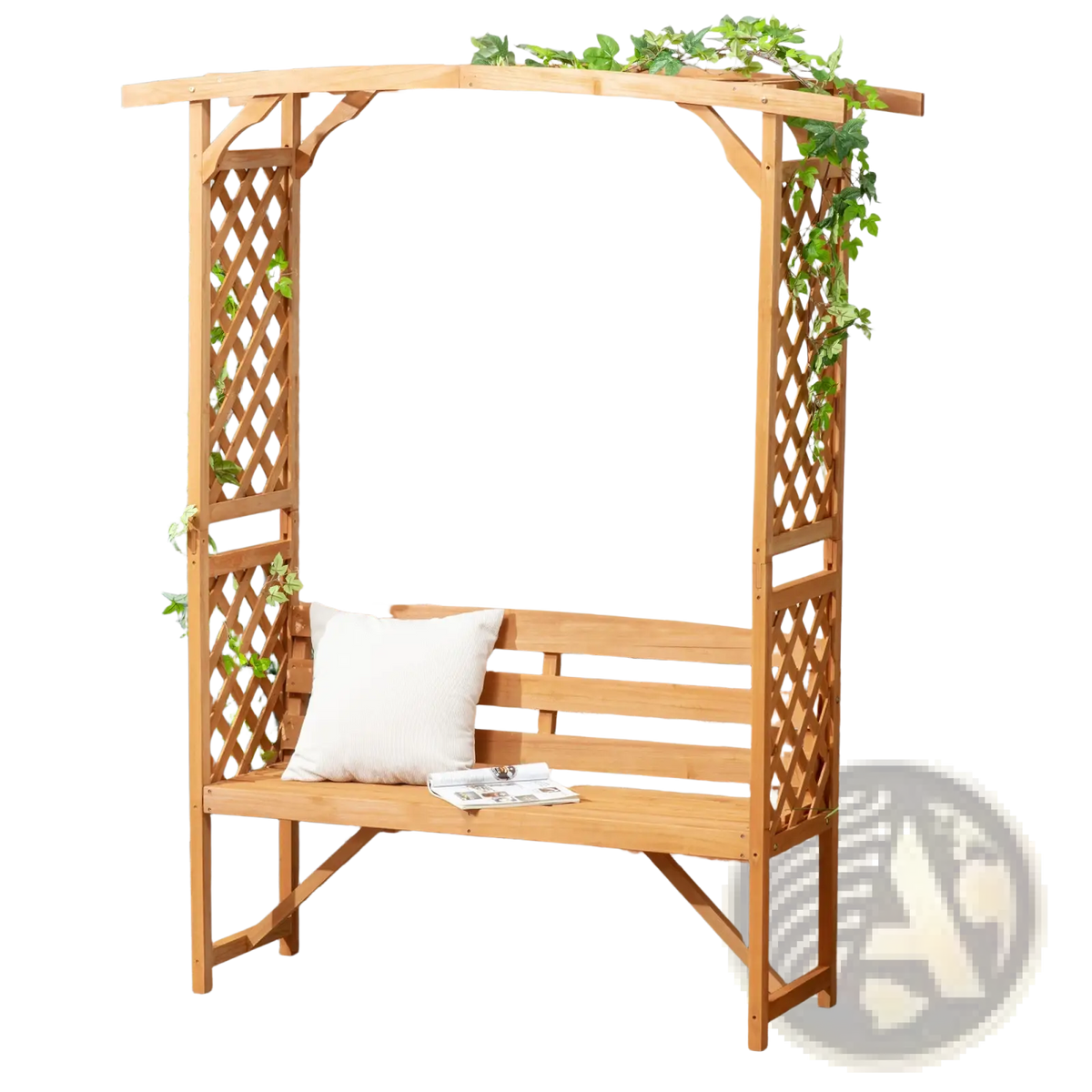 Arbor Garden Bench with Trellis and Pergola Arch