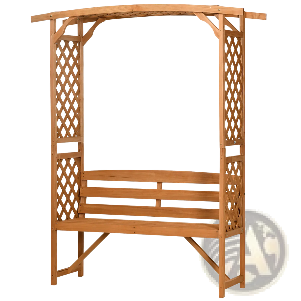 Arbor Garden Bench with Trellis and Pergola Arch