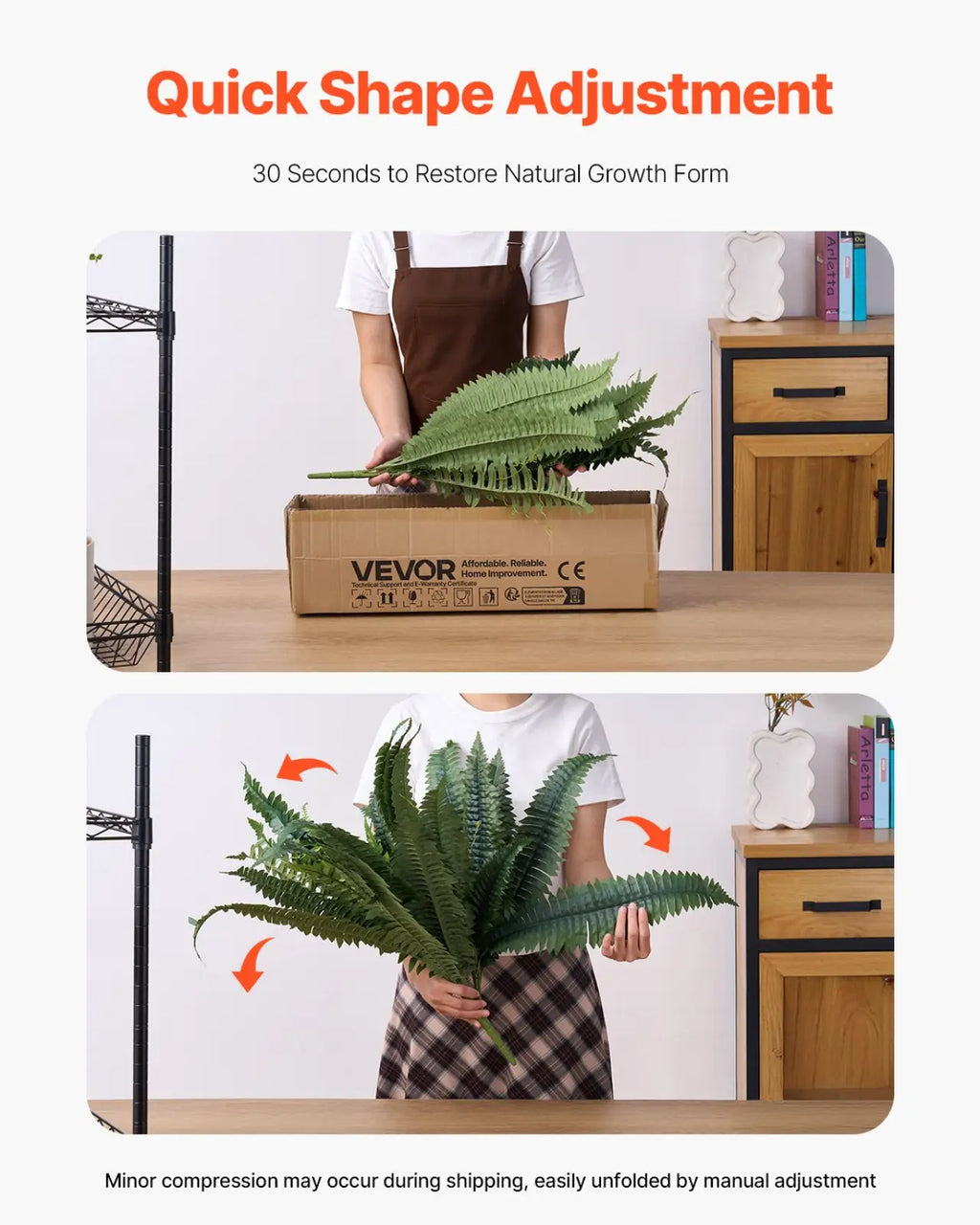 Artificial Boston Fern 47 Inch Large Faux Plant